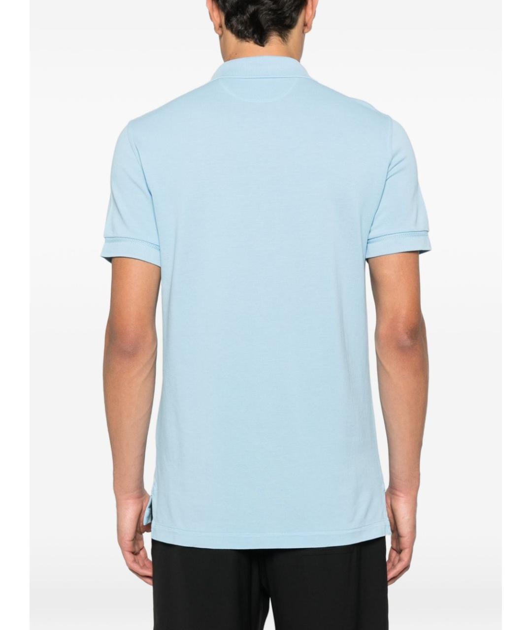 TOM FORD Голубое хлопковое поло с коротким рукавом, фото 2