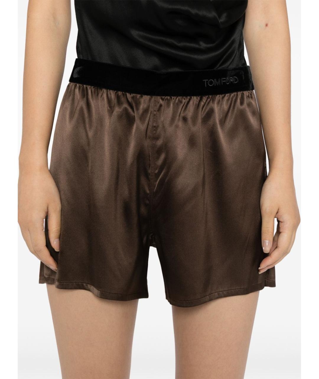 TOM FORD Коричневые шелковые шорты, фото 2
