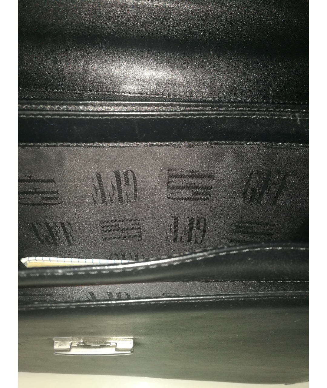 GIANFRANCO FERRE VINTAGE Черный кожаный портфель, фото 6