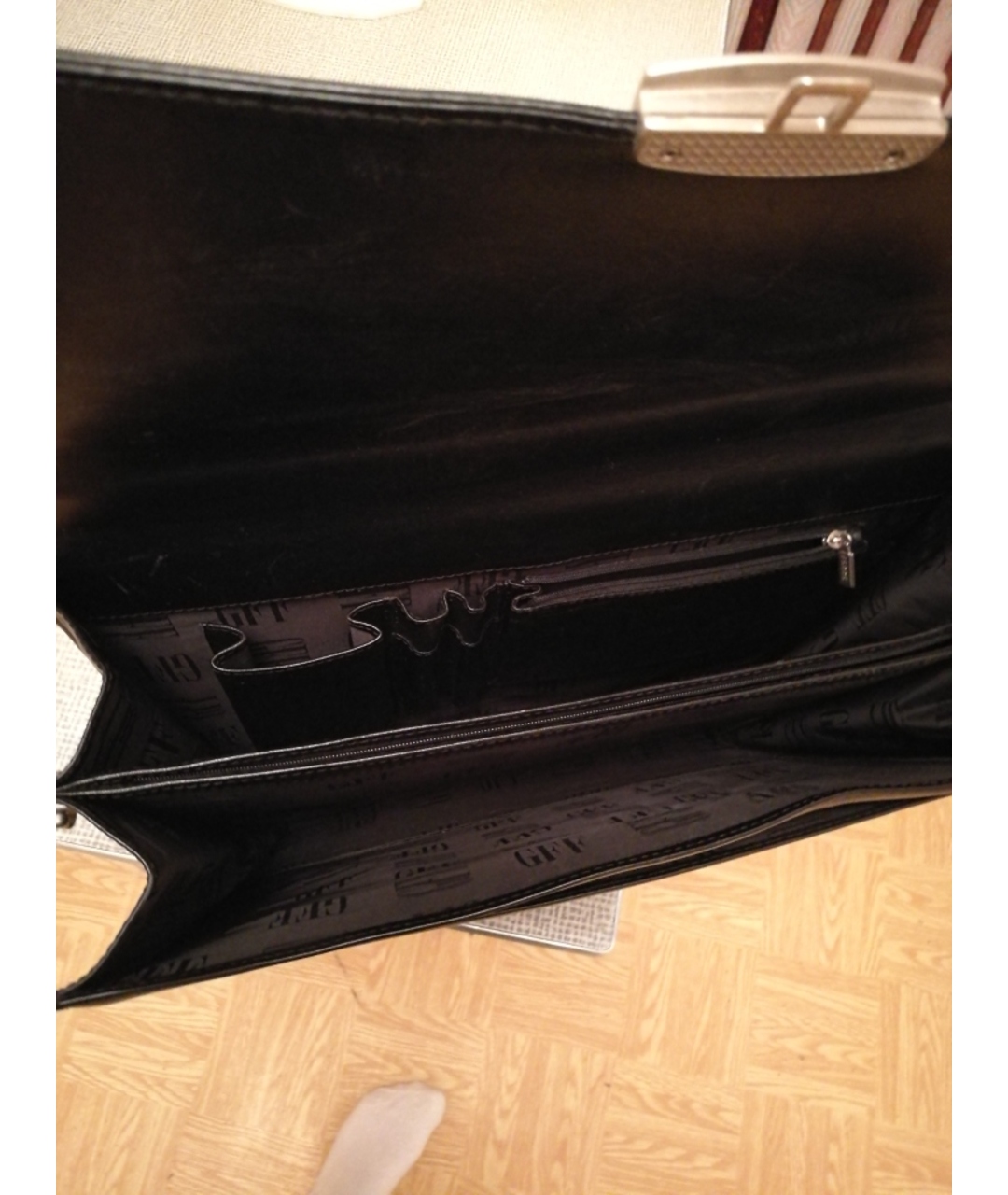 GIANFRANCO FERRE VINTAGE Черный кожаный портфель, фото 4