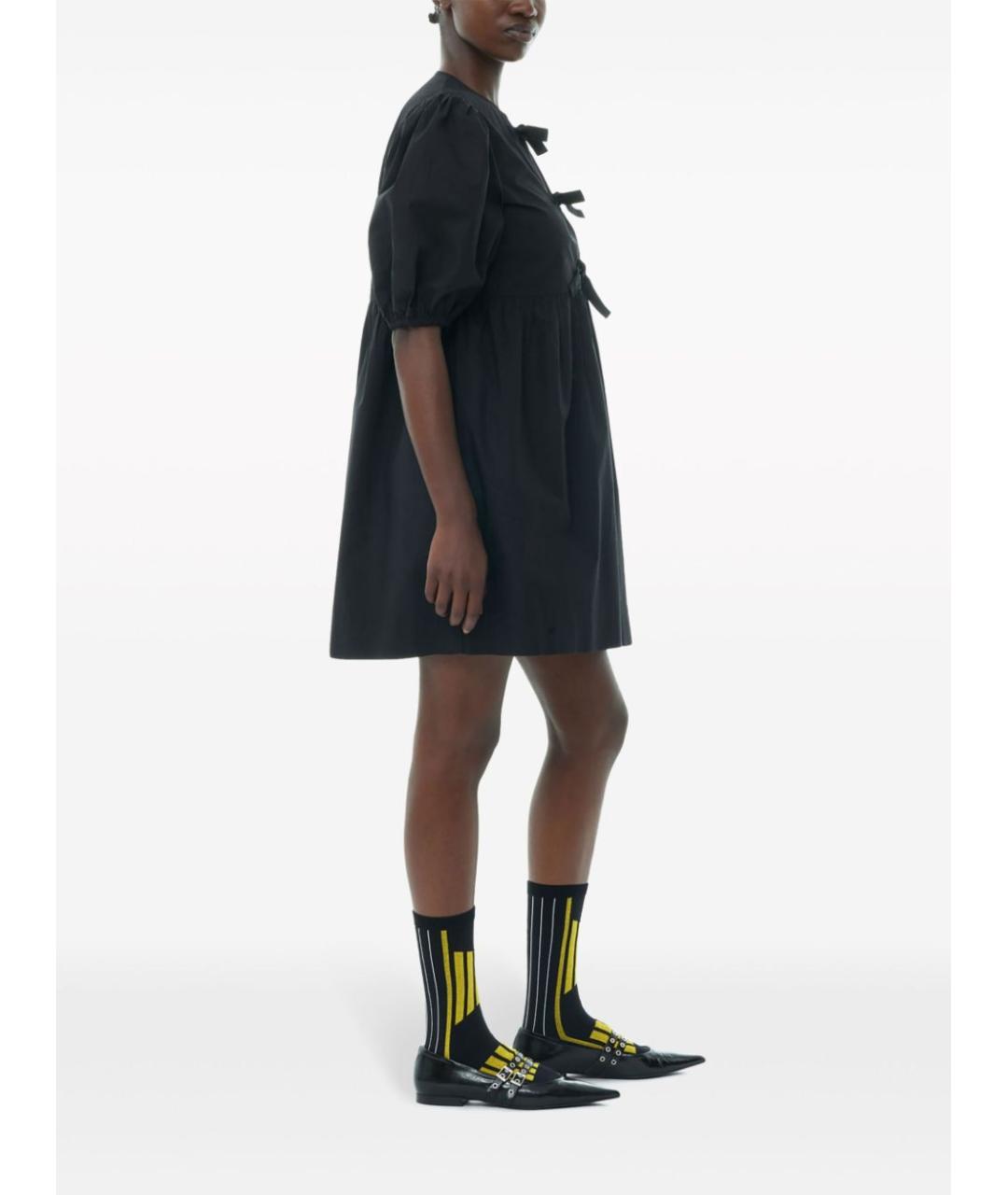 GANNI Черное хлопковое платье, фото 4