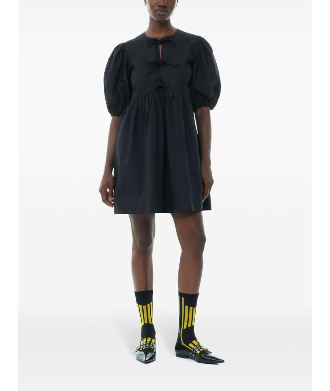 GANNI Черное хлопковое платье, фото 6