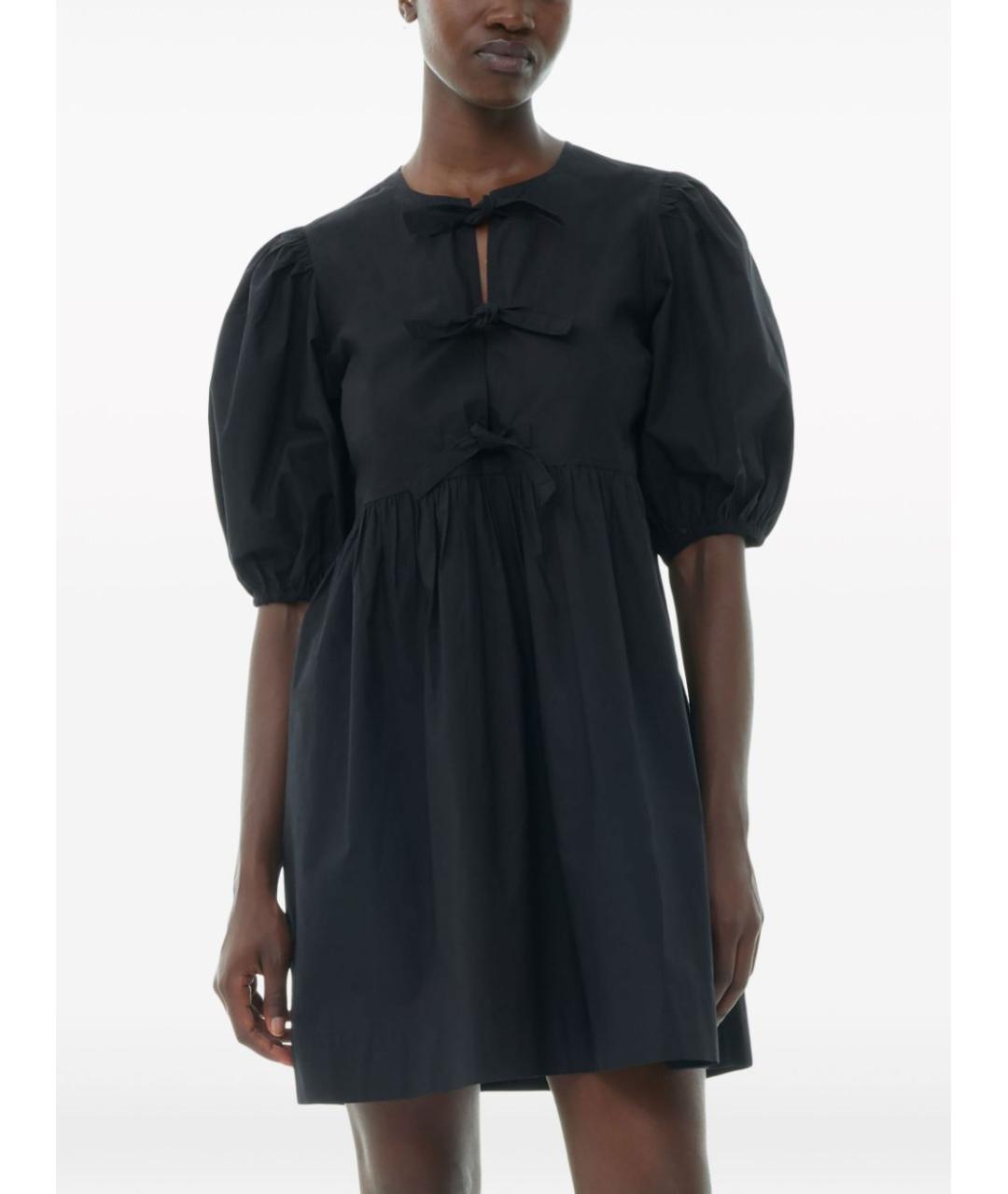 GANNI Черное хлопковое платье, фото 3