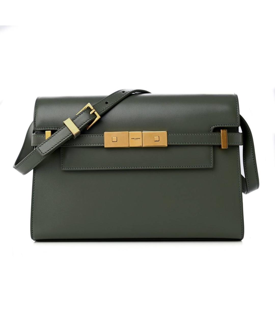 SAINT LAURENT Зеленая кожаная сумка через плечо, фото 1