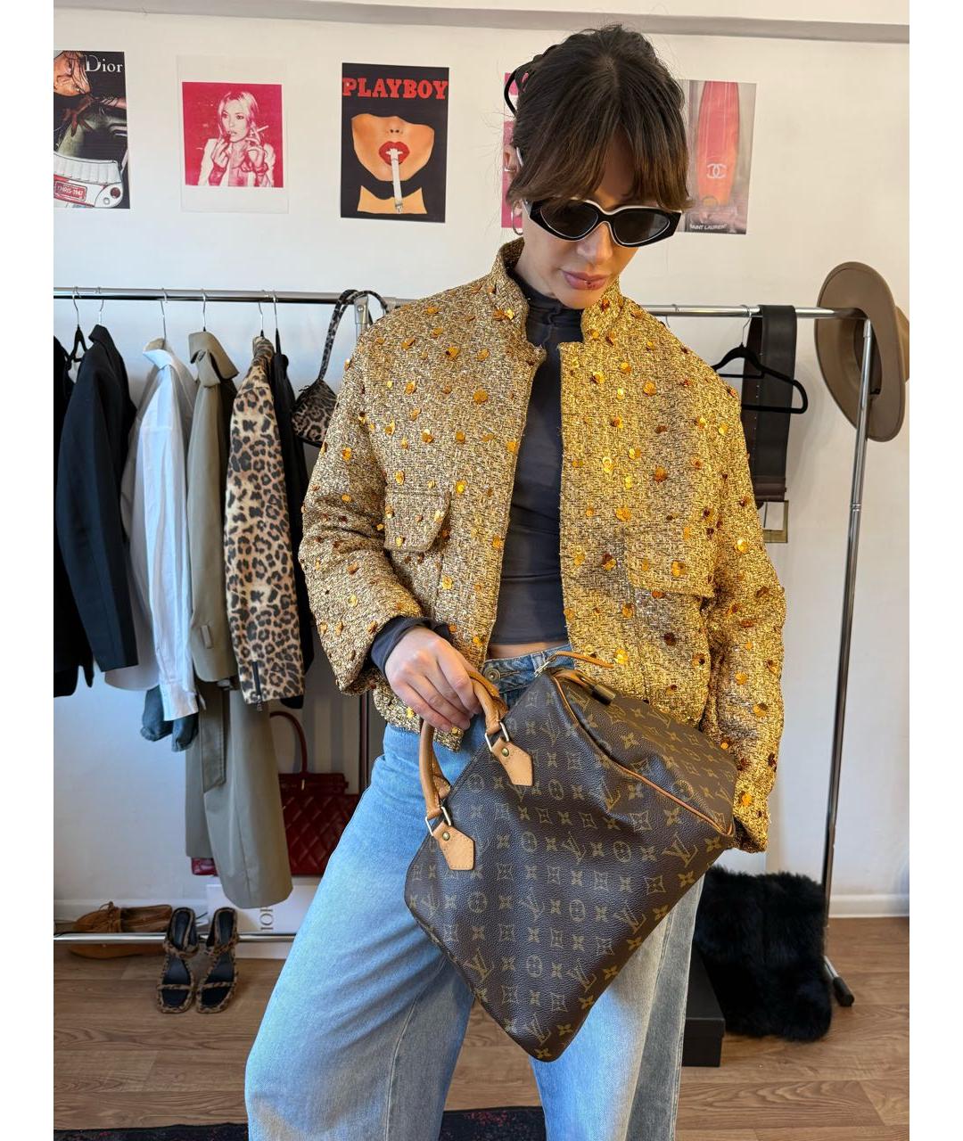 LOUIS VUITTON Коричневая сумка с короткими ручками, фото 4