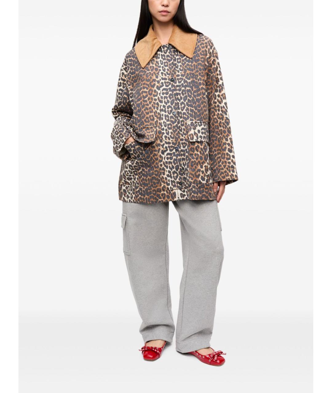 GANNI Коричневая хлопковая куртка, фото 6