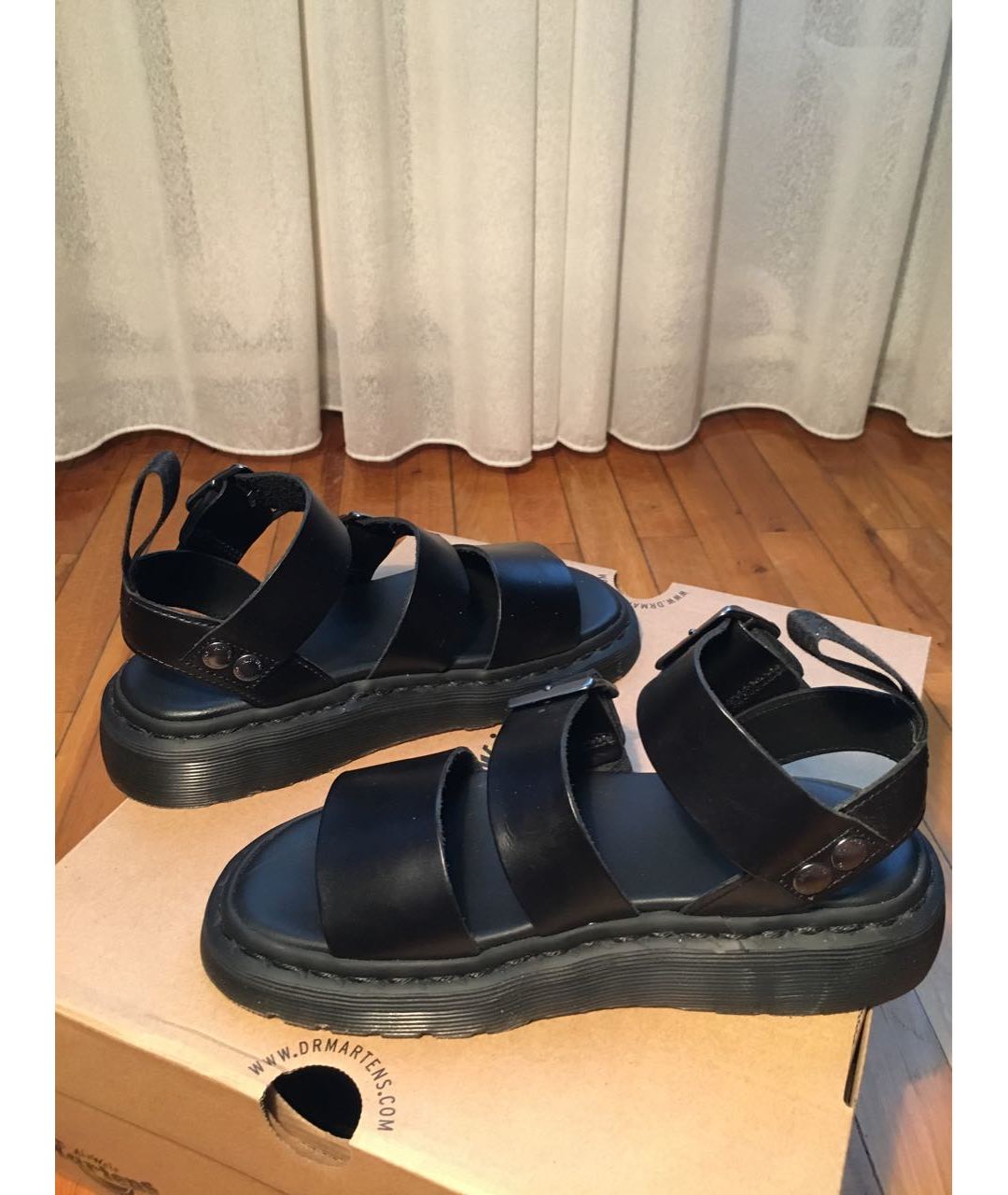 DR. MARTENS Черные кожаные сандалии, фото 5
