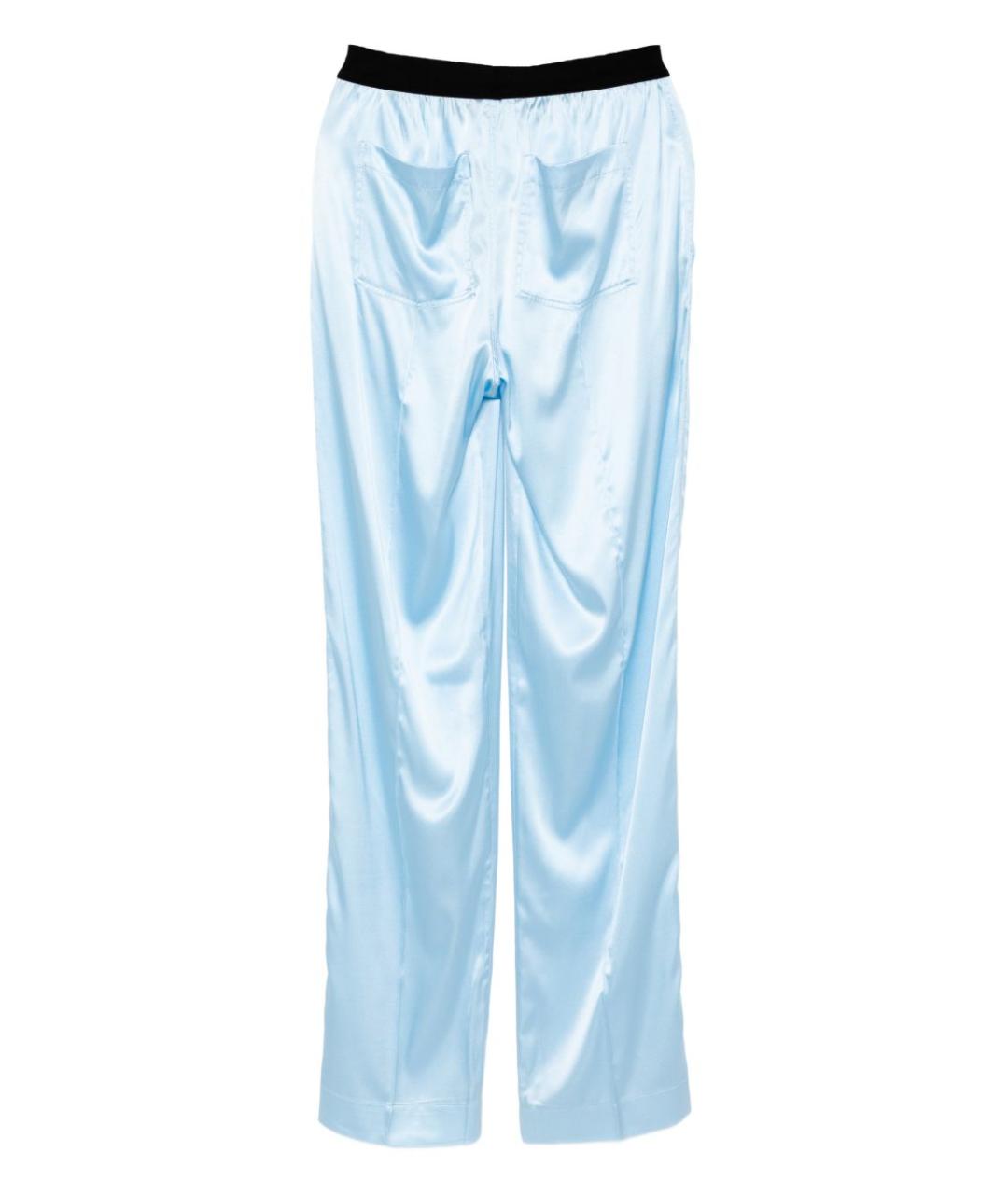 TOM FORD Голубые шелковые прямые брюки, фото 2