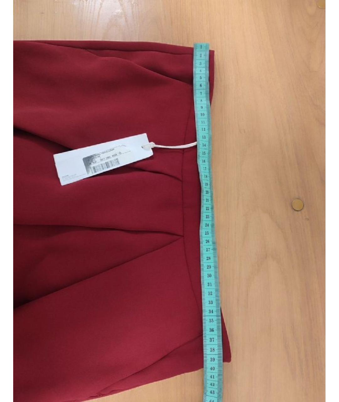 ICEBERG Бордовые полиэстеровые прямые брюки, фото 6