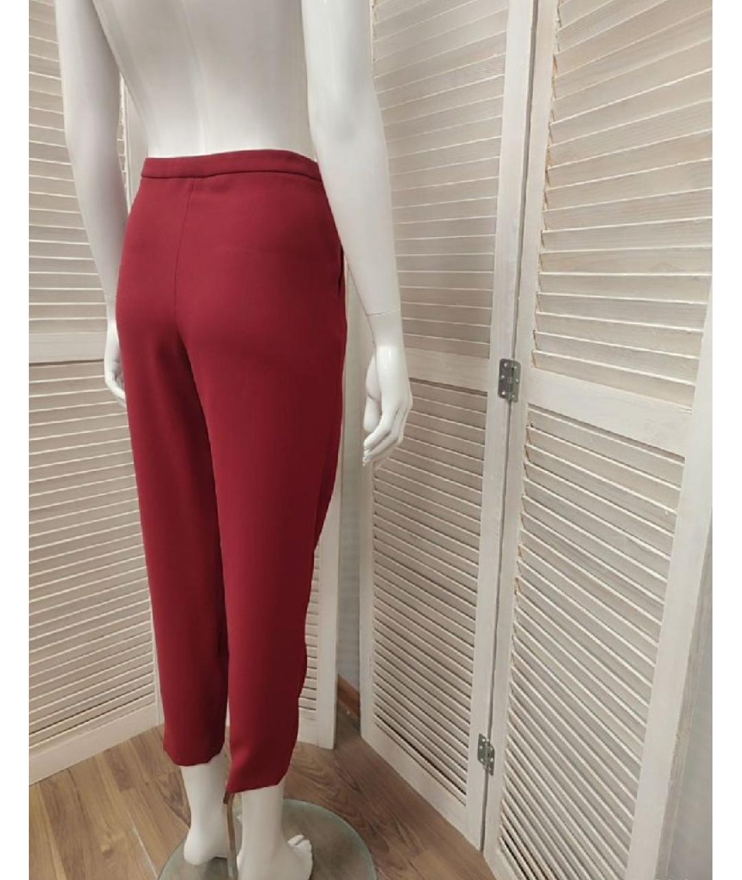 ICEBERG Бордовые полиэстеровые прямые брюки, фото 5