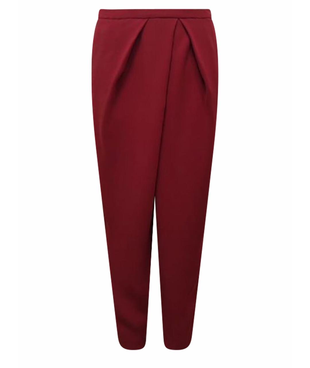 ICEBERG Бордовые полиэстеровые прямые брюки, фото 1