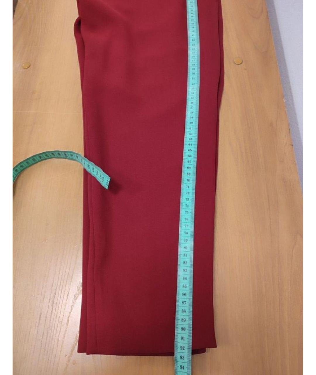 ICEBERG Бордовые полиэстеровые прямые брюки, фото 7