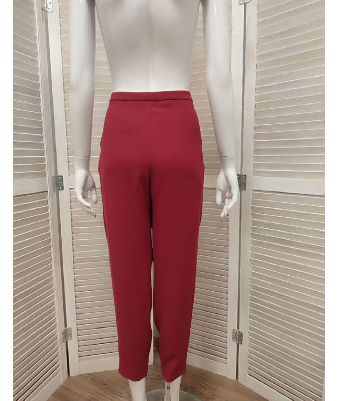 ICEBERG Бордовые полиэстеровые прямые брюки, фото 2