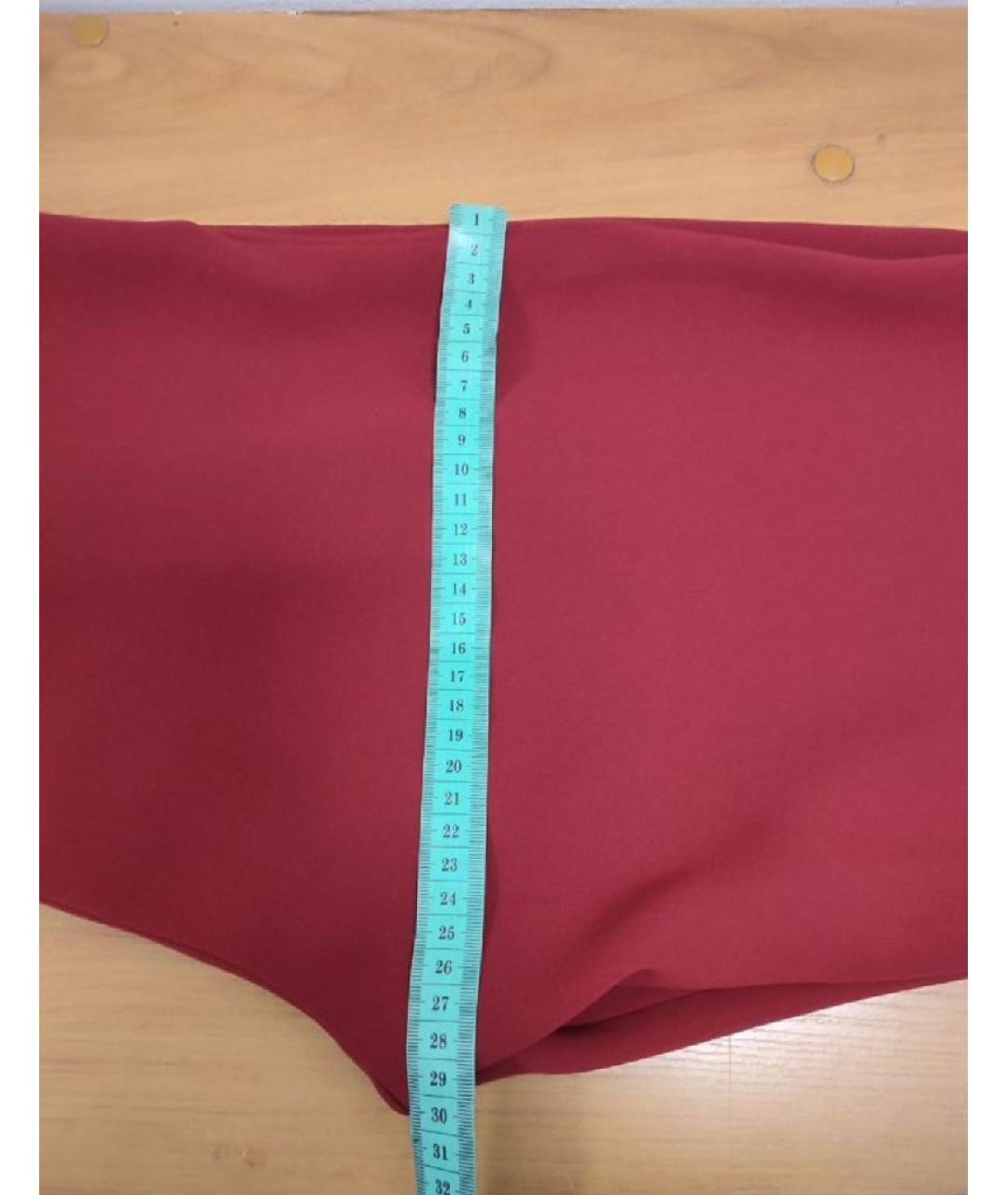 ICEBERG Бордовые полиэстеровые прямые брюки, фото 8