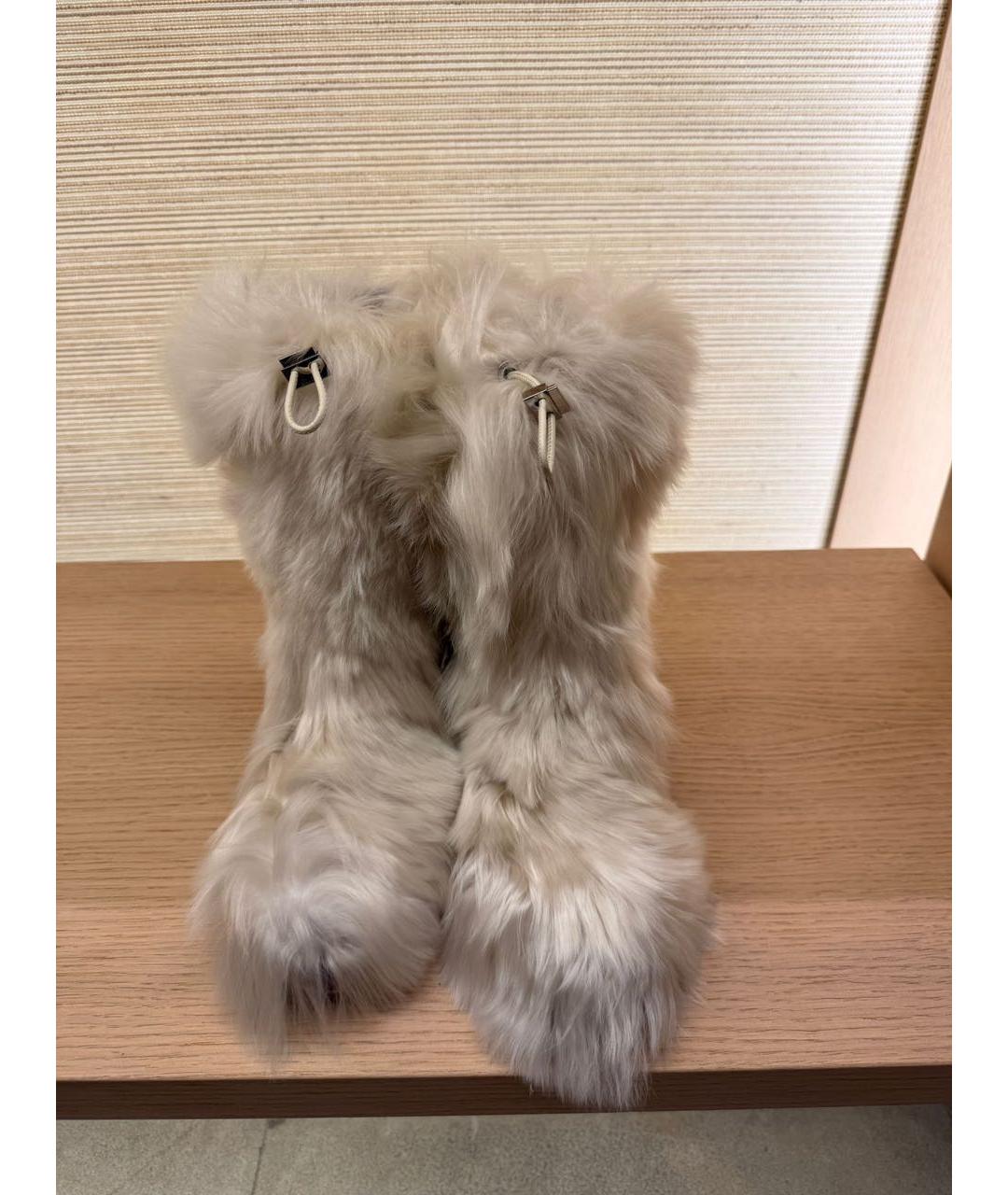 LORO PIANA Бежевые сапоги, фото 4