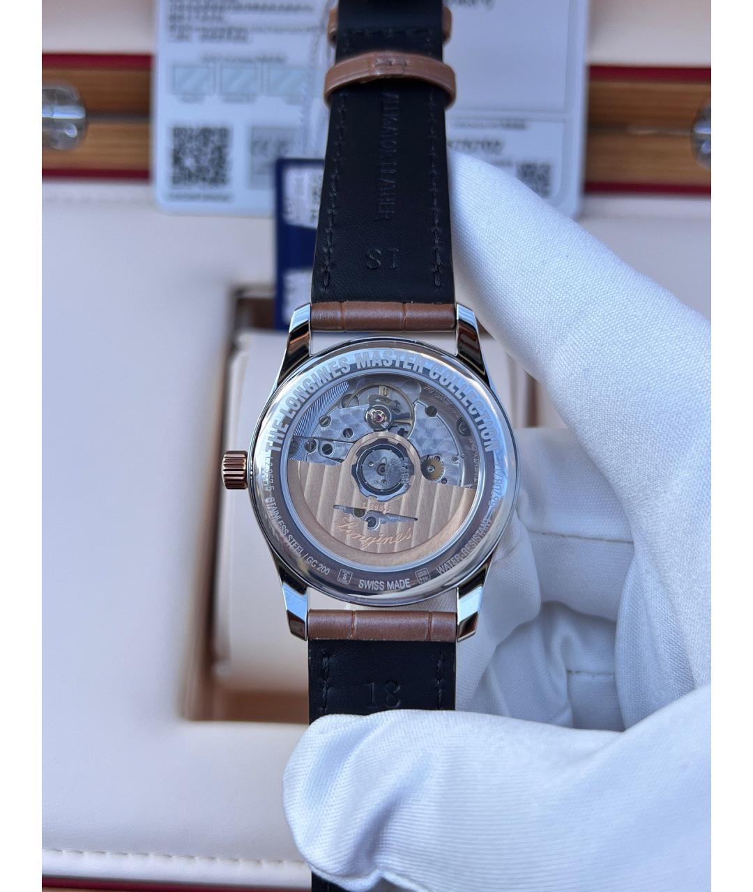 LONGINES Белые часы из розового золота, фото 4