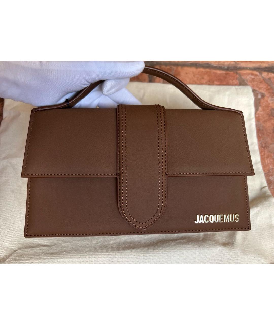 JACQUEMUS Коричневая замшевая сумка через плечо, фото 7