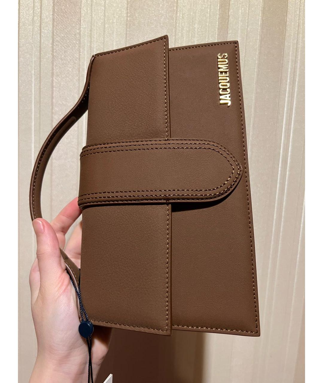 JACQUEMUS Коричневая замшевая сумка через плечо, фото 3