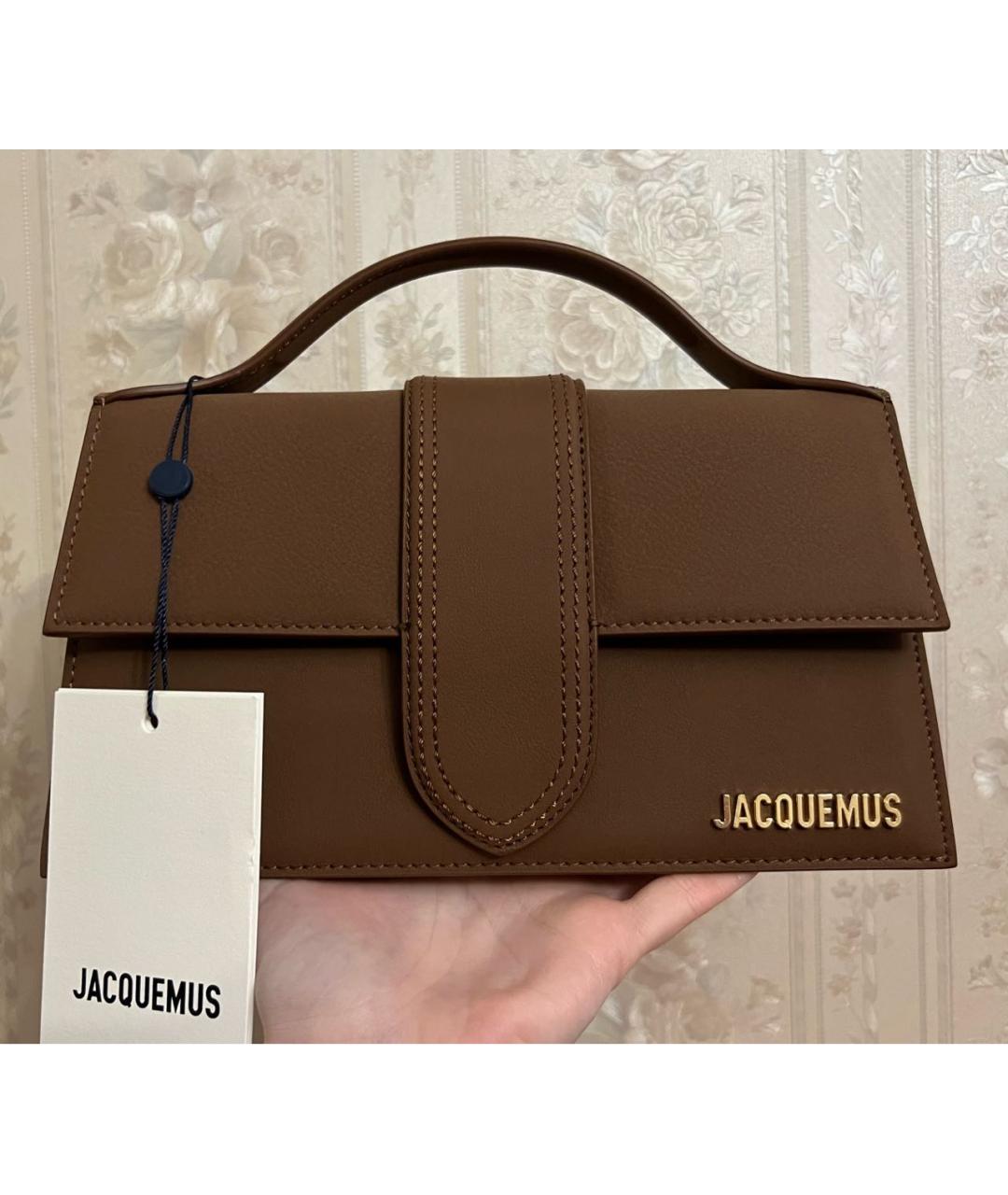 JACQUEMUS Коричневая замшевая сумка через плечо, фото 2