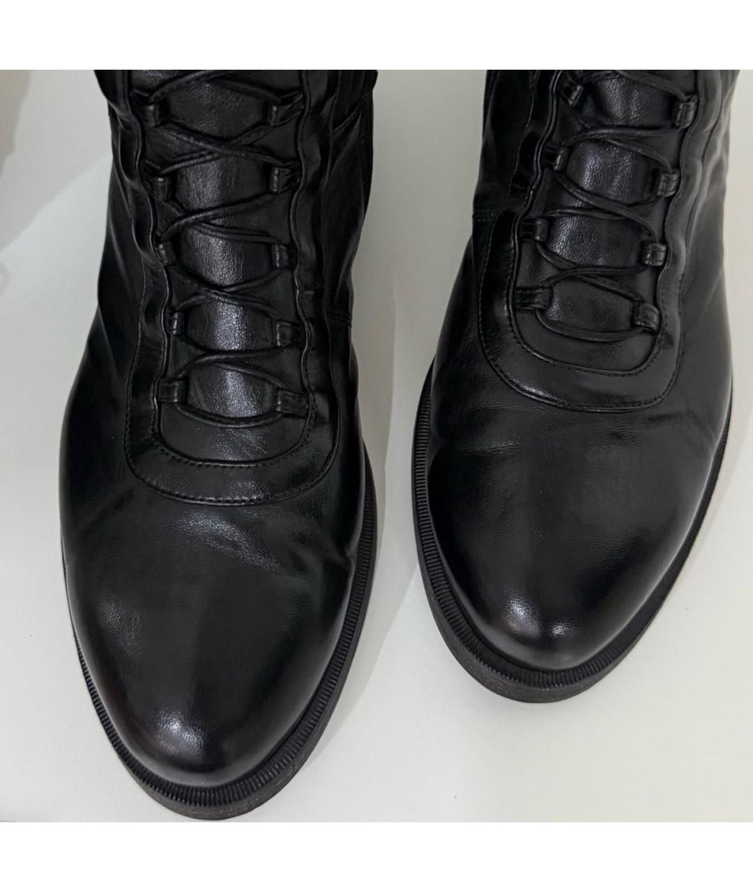 LE SILLA Черные кожаные ботфорты, фото 4