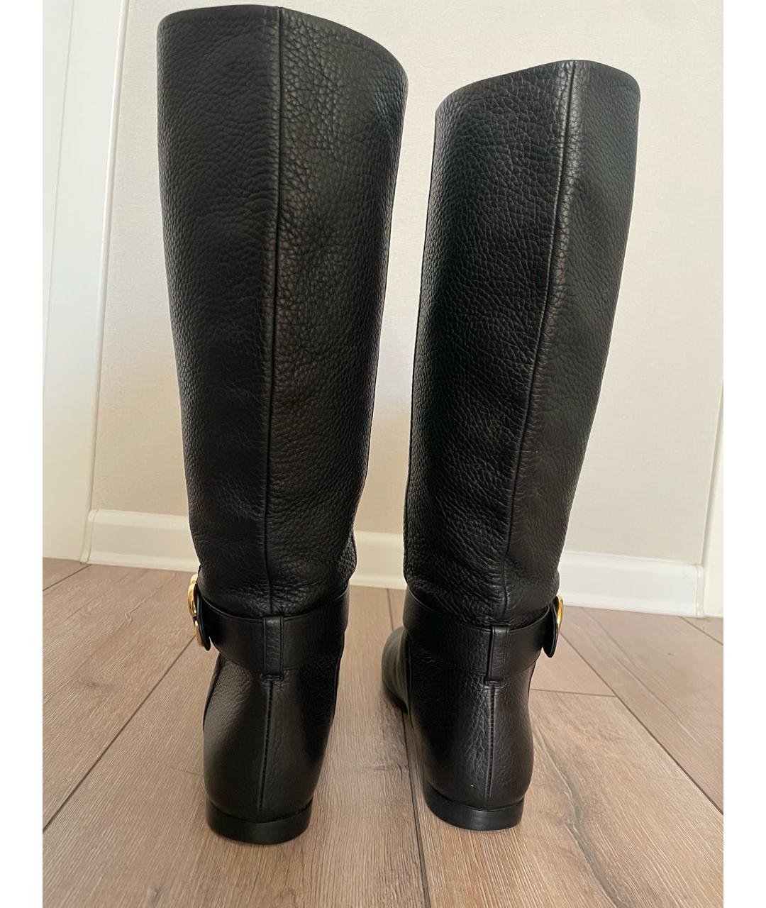 GUCCI Черные кожаные сапоги, фото 4