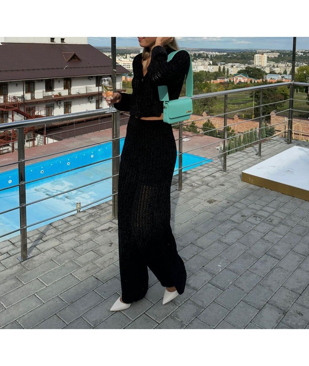 12 STOREEZ Черный полиэстеровый костюм с брюками, фото 6