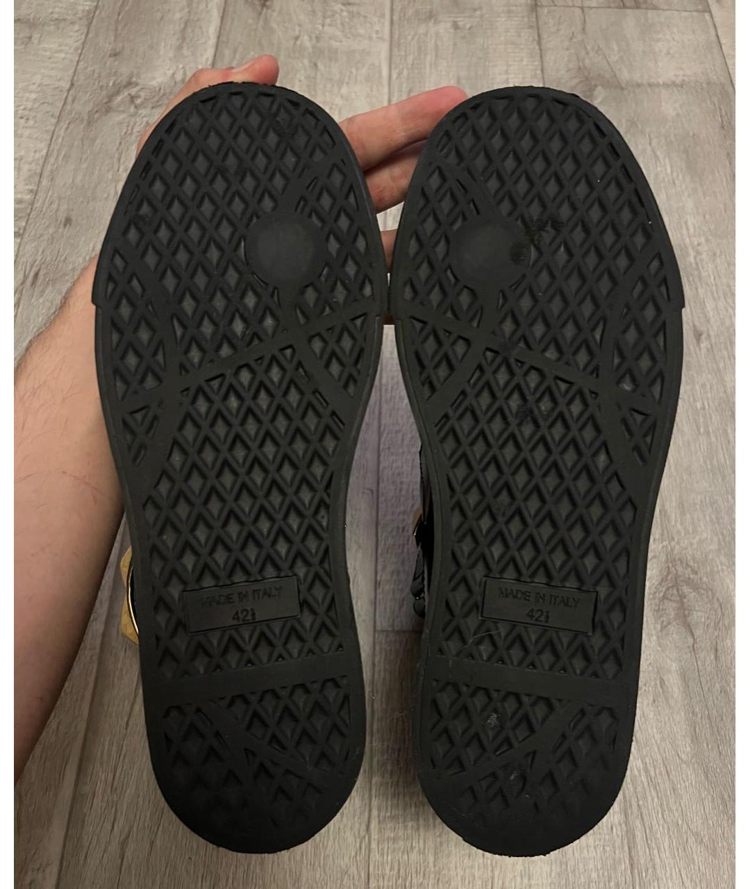 GIUSEPPE ZANOTTI DESIGN Черные высокие кроссовки / кеды из лакированной кожи, фото 8