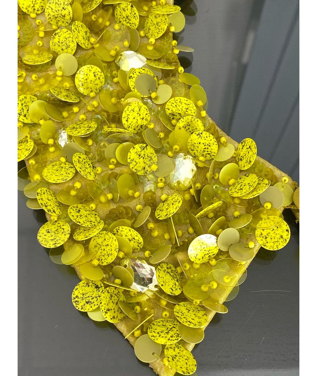 JO NO FUI Желтый шелковый воротник, фото 7