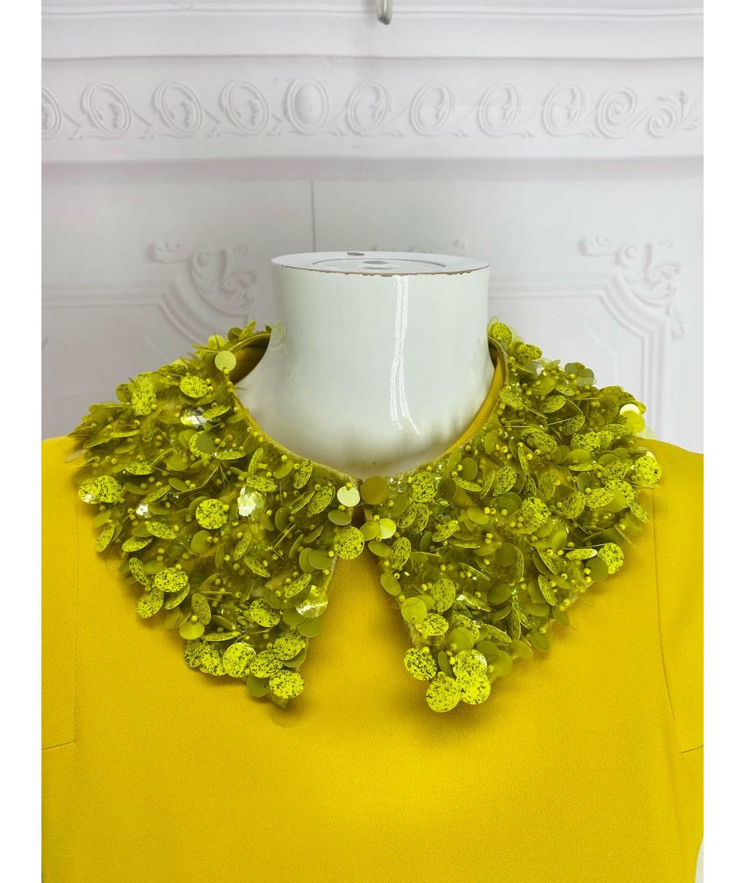 JO NO FUI Желтый шелковый воротник, фото 6