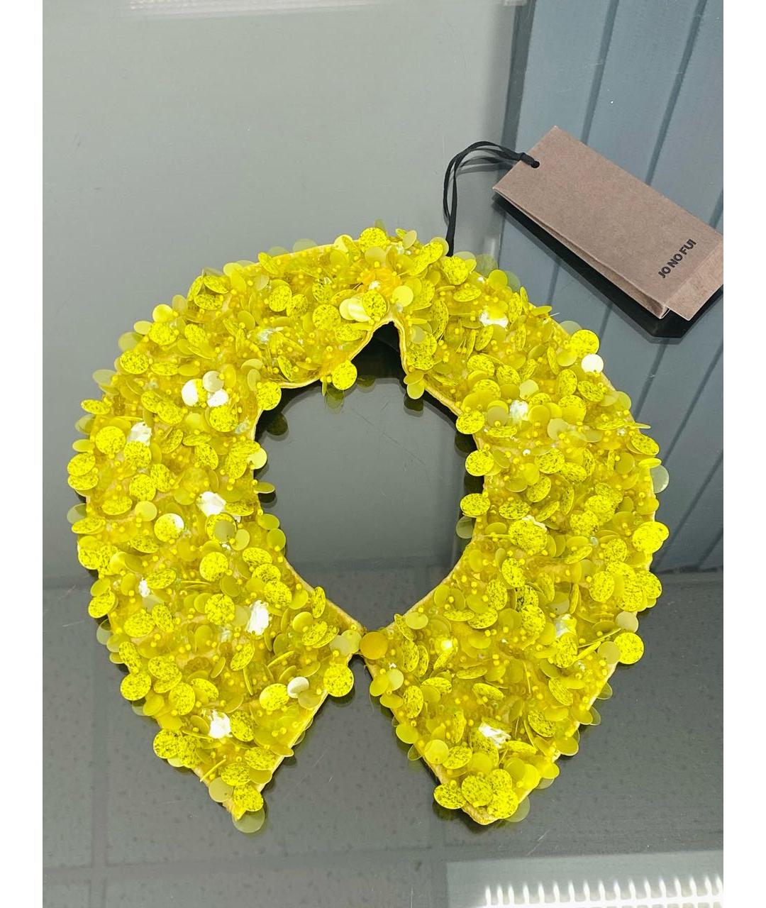 JO NO FUI Желтый шелковый воротник, фото 8