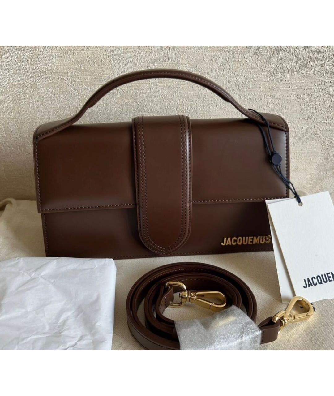 JACQUEMUS Коричневая кожаная сумка через плечо, фото 2