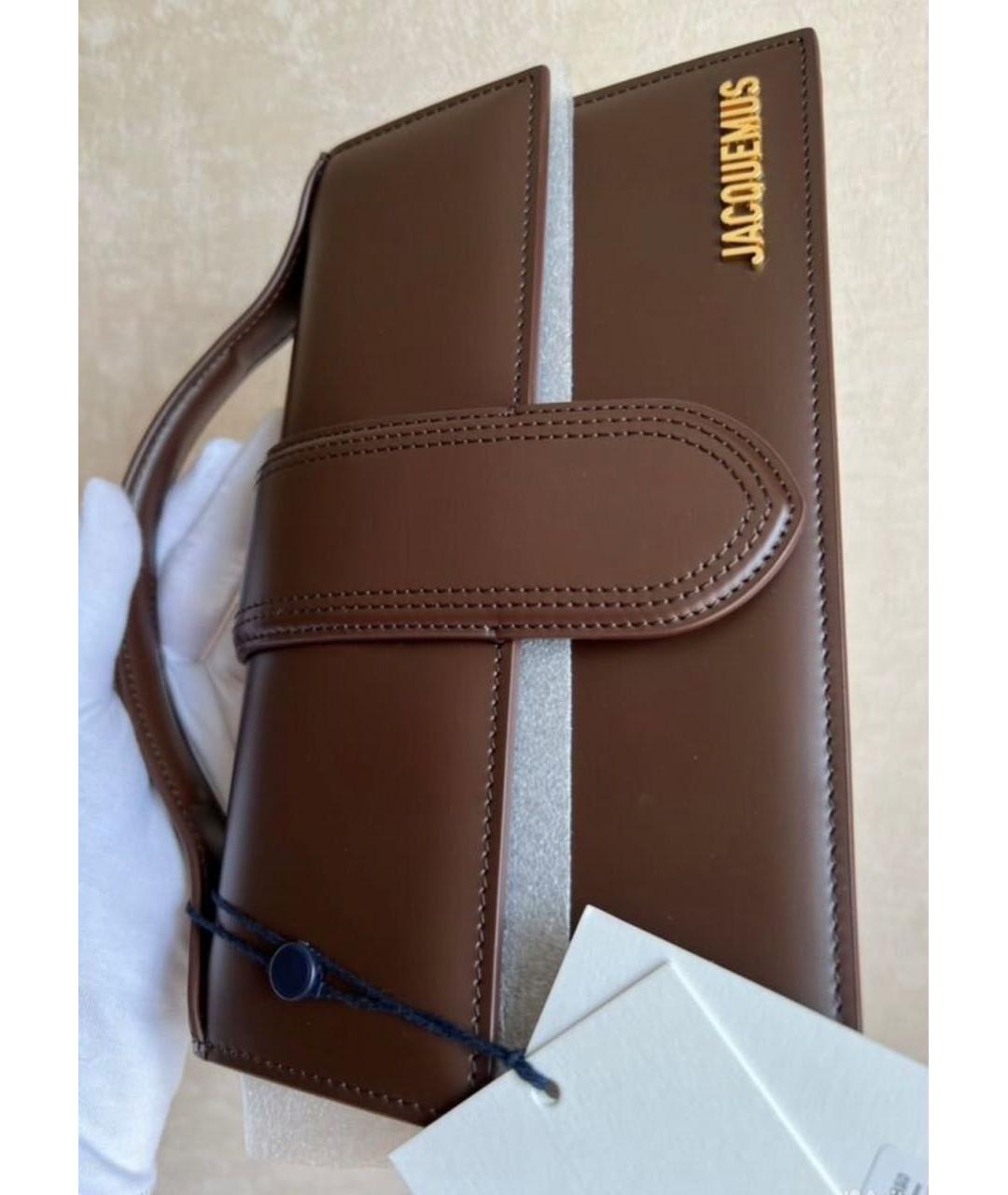 JACQUEMUS Коричневая кожаная сумка через плечо, фото 5