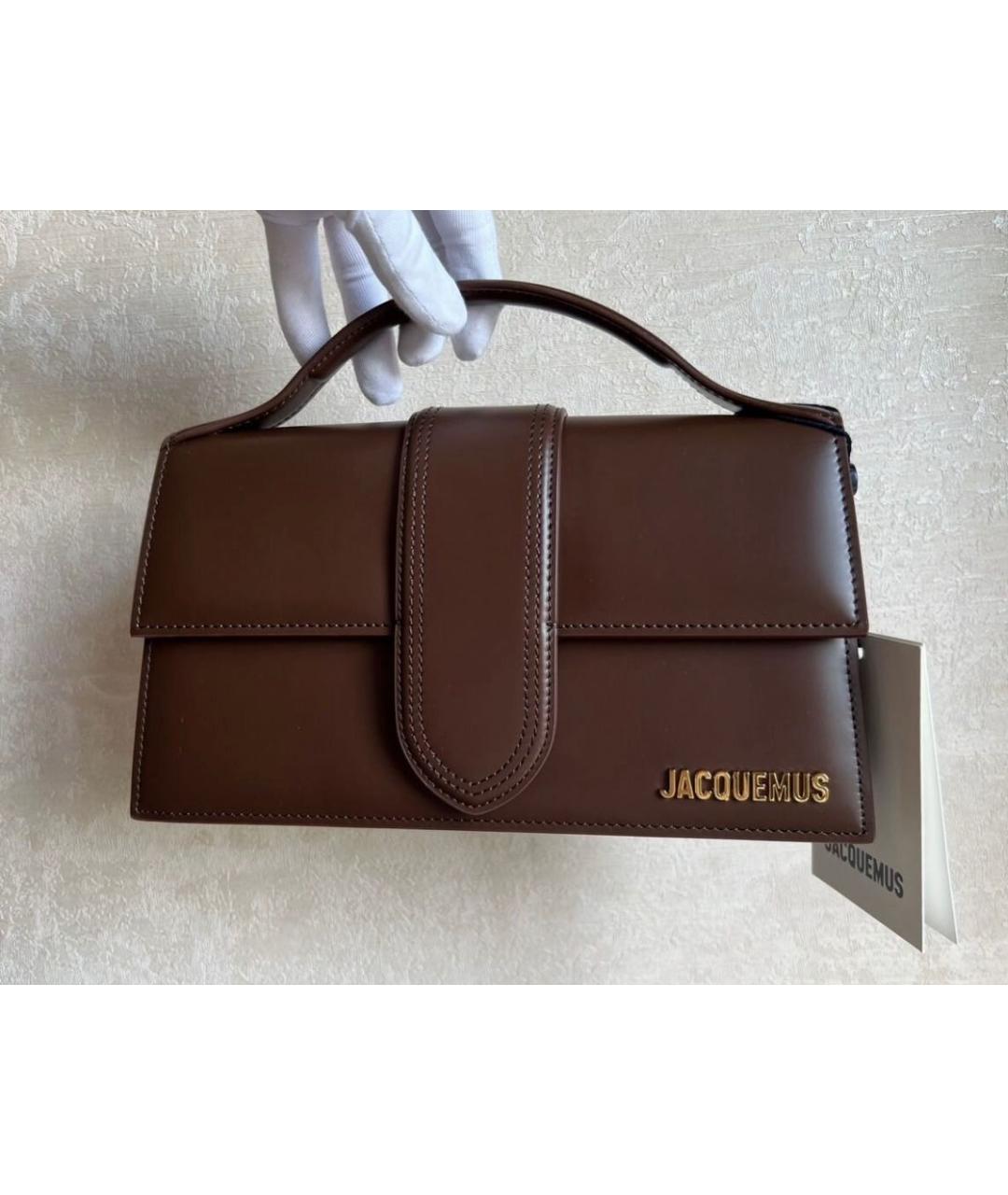 JACQUEMUS Коричневая кожаная сумка через плечо, фото 3