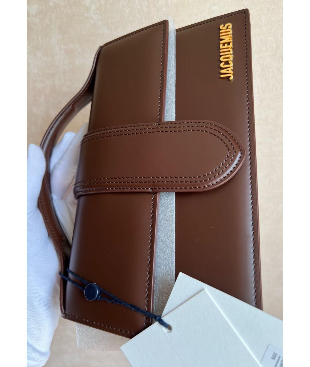 JACQUEMUS Коричневая кожаная сумка через плечо, фото 8