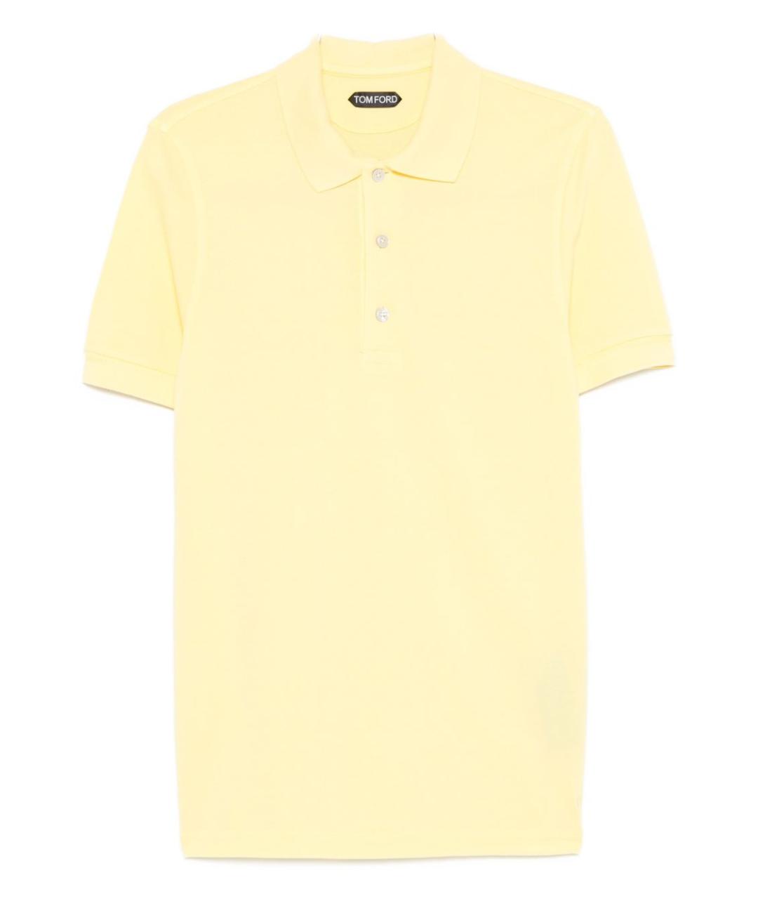 TOM FORD Желтое хлопковое поло с коротким рукавом, фото 1
