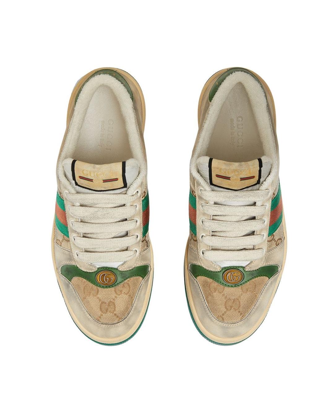 GUCCI Бежевые кожаные кеды, фото 4