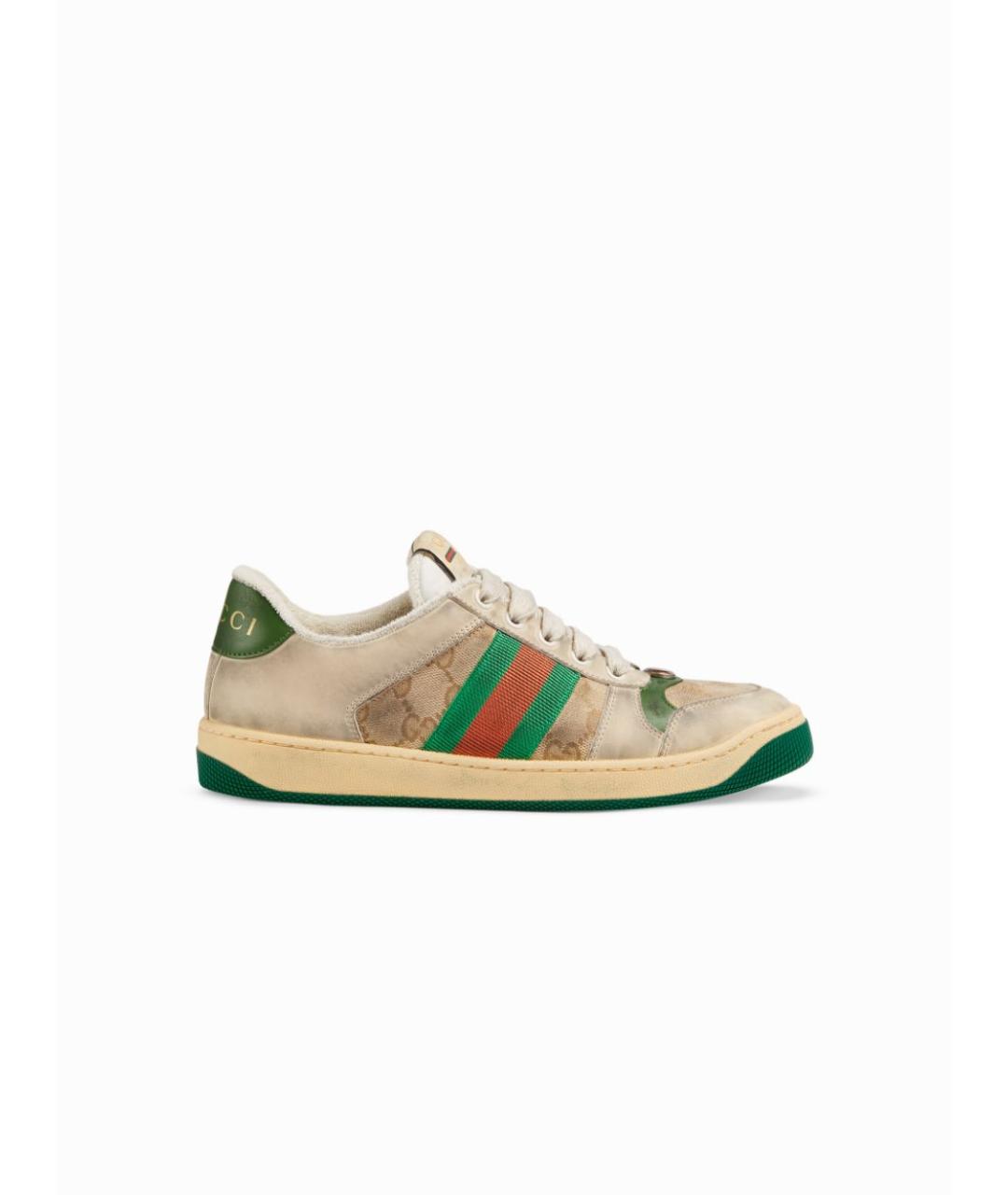 GUCCI Бежевые кожаные кеды, фото 7