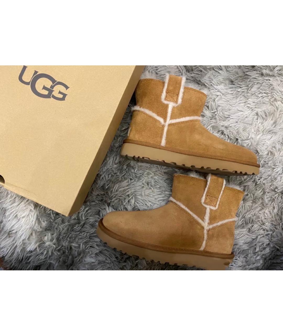 UGG AUSTRALIA Коричневые замшевые ботинки, фото 6