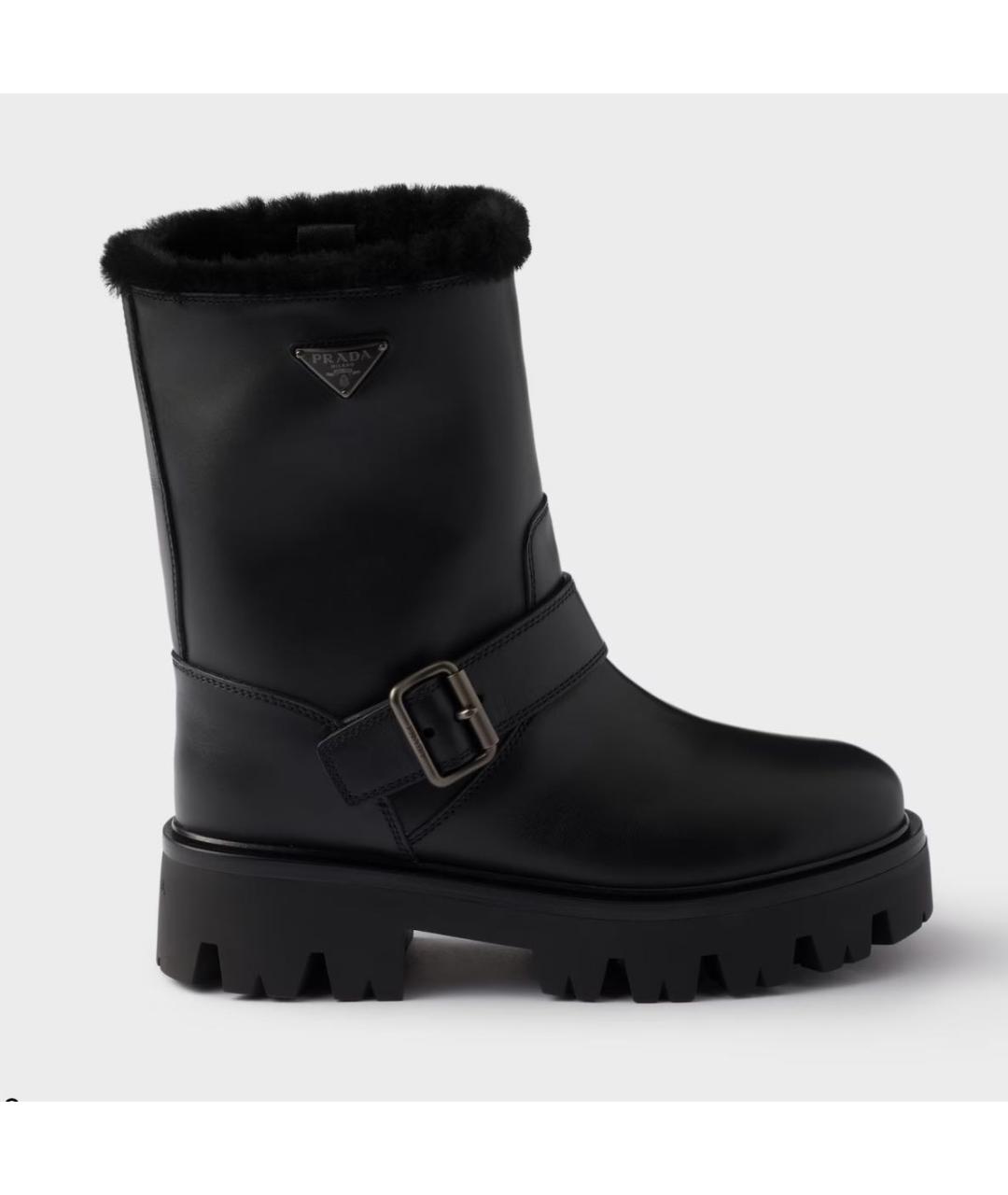 PRADA Черные кожаные ботинки, фото 2