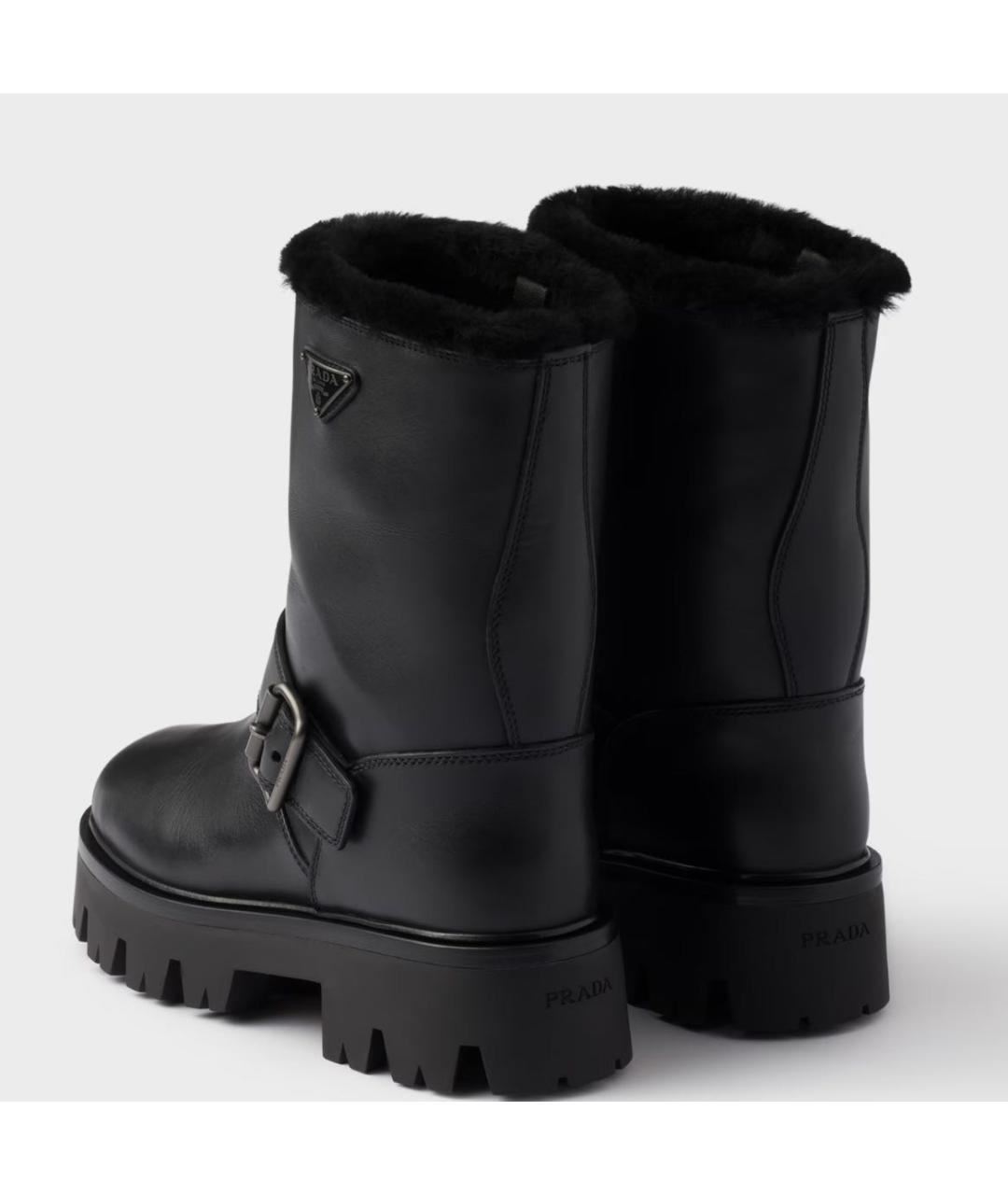 PRADA Черные кожаные ботинки, фото 4