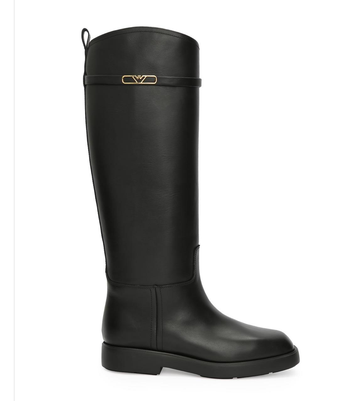 EMPORIO ARMANI Черные кожаные сапоги, фото 9