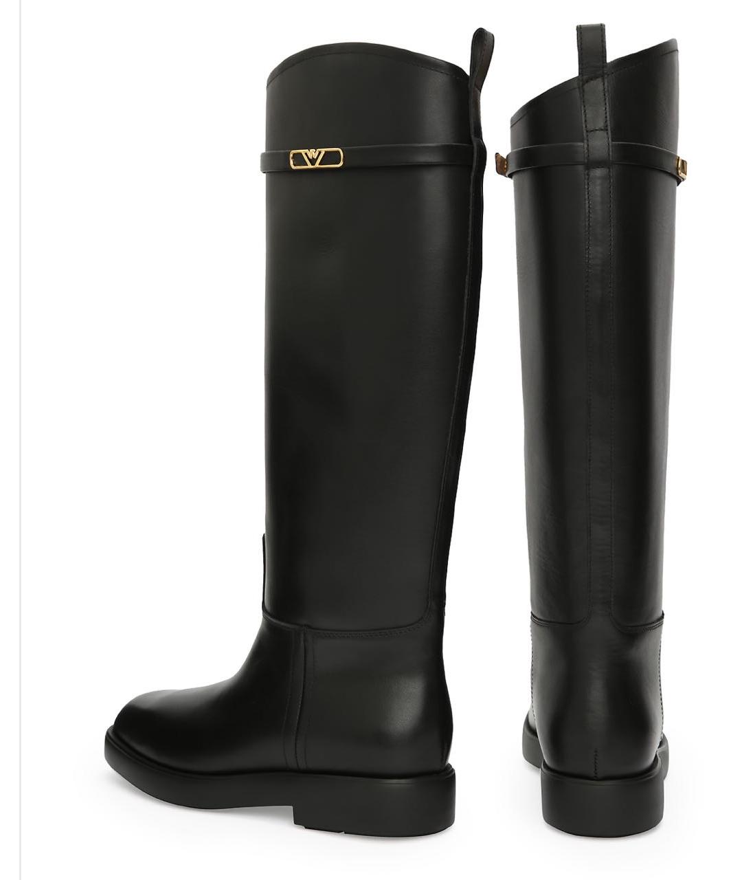 EMPORIO ARMANI Черные кожаные сапоги, фото 4