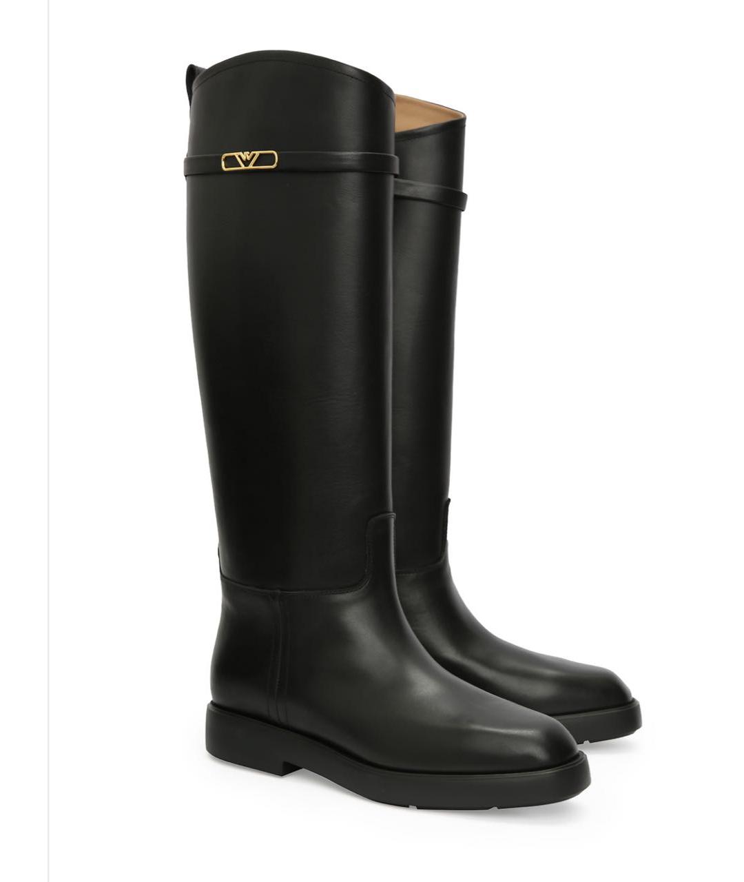 EMPORIO ARMANI Черные кожаные сапоги, фото 2