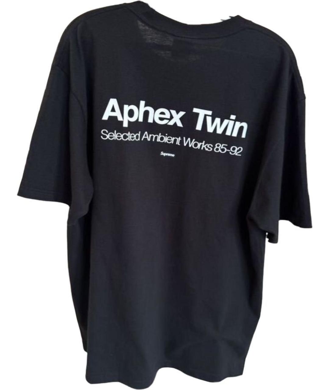 SUPREME Черная хлопковая футболка, фото 4