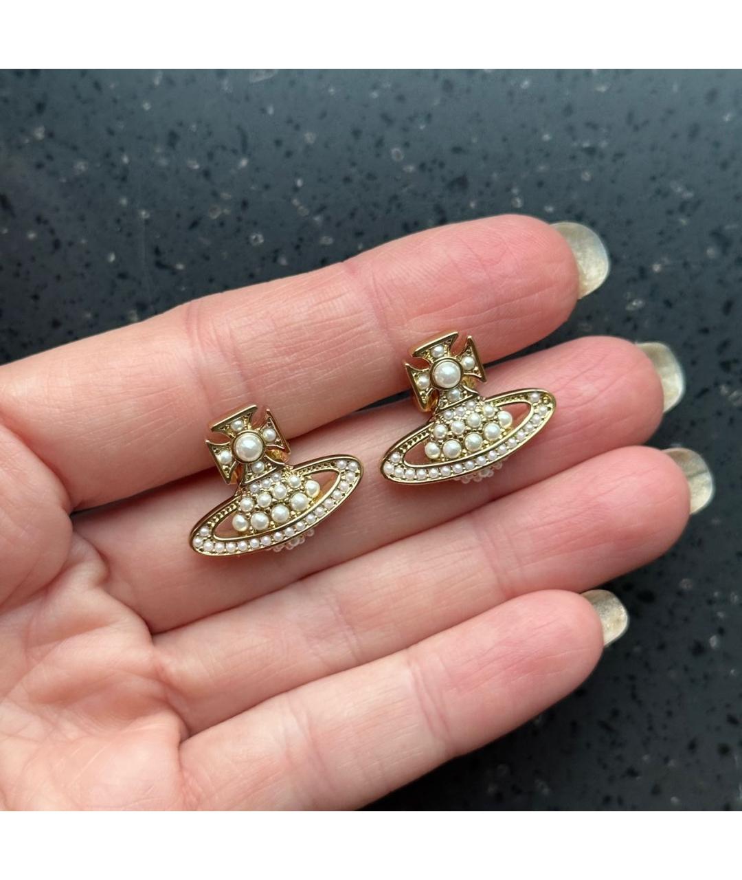 VIVIENNE WESTWOOD Золотые металлические серьги, фото 3