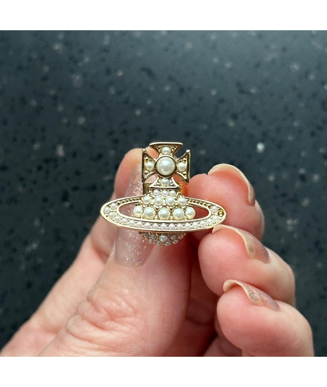 VIVIENNE WESTWOOD Золотые металлические серьги, фото 4