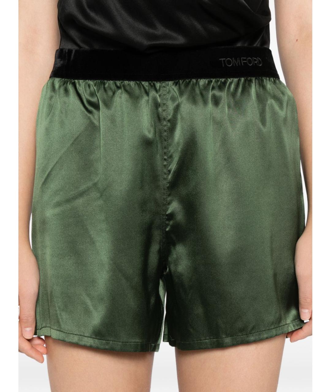 TOM FORD Зеленые шелковые шорты, фото 3