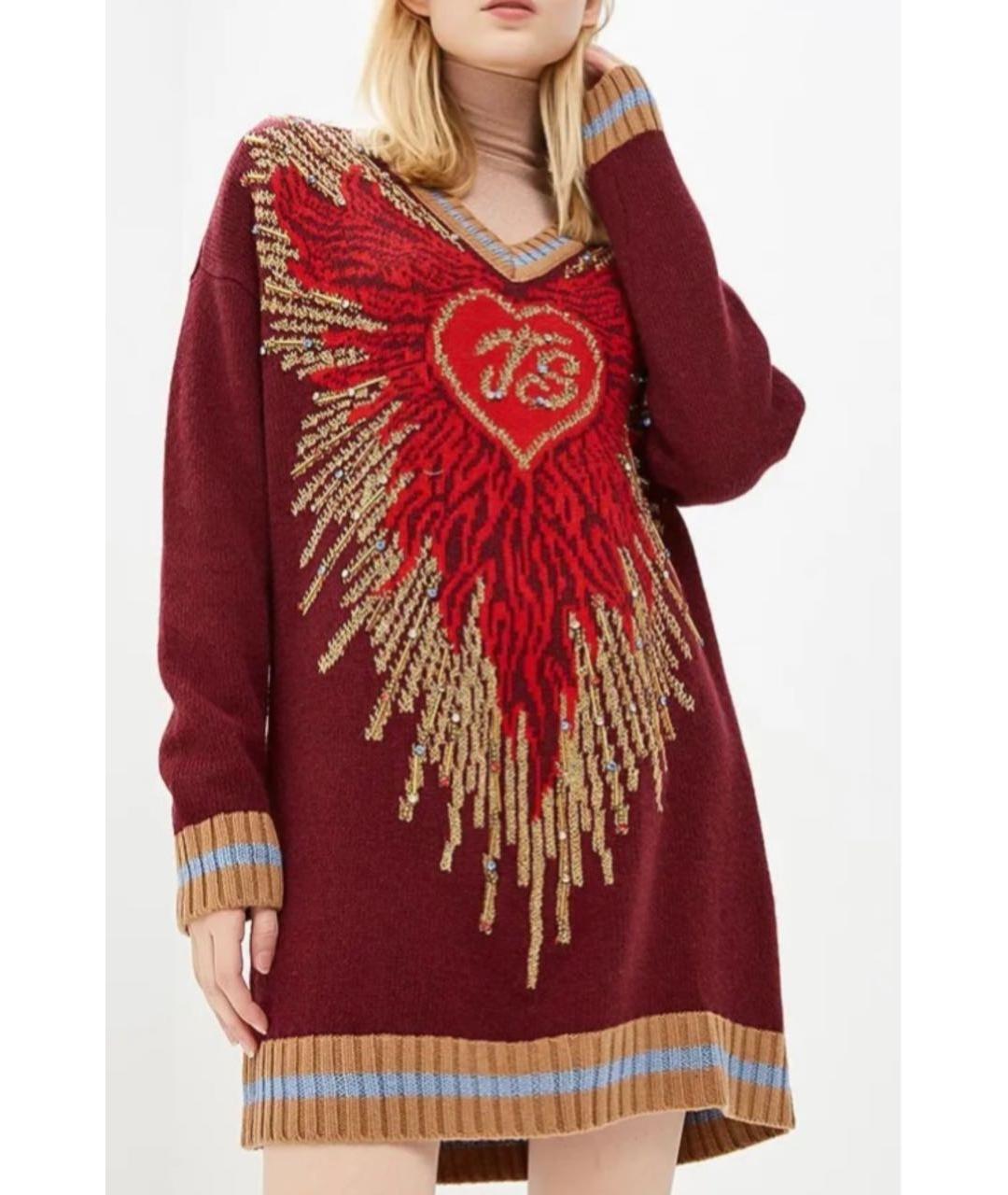 TWIN-SET Бордовый джемпер / свитер, фото 2