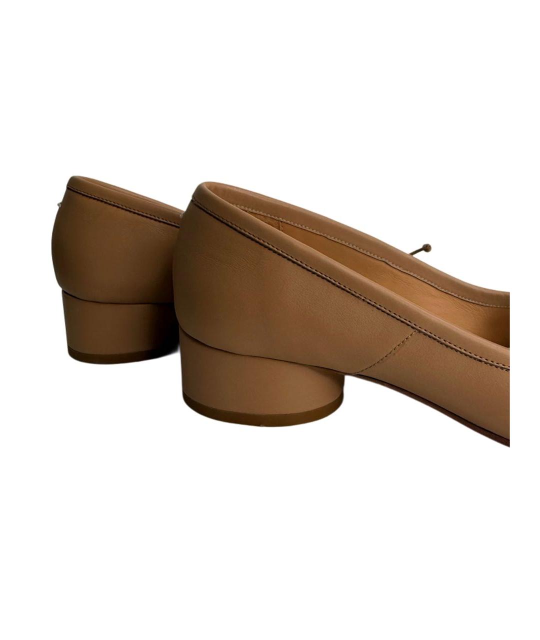 MAISON MARGIELA Бежевые кожаные туфли, фото 5