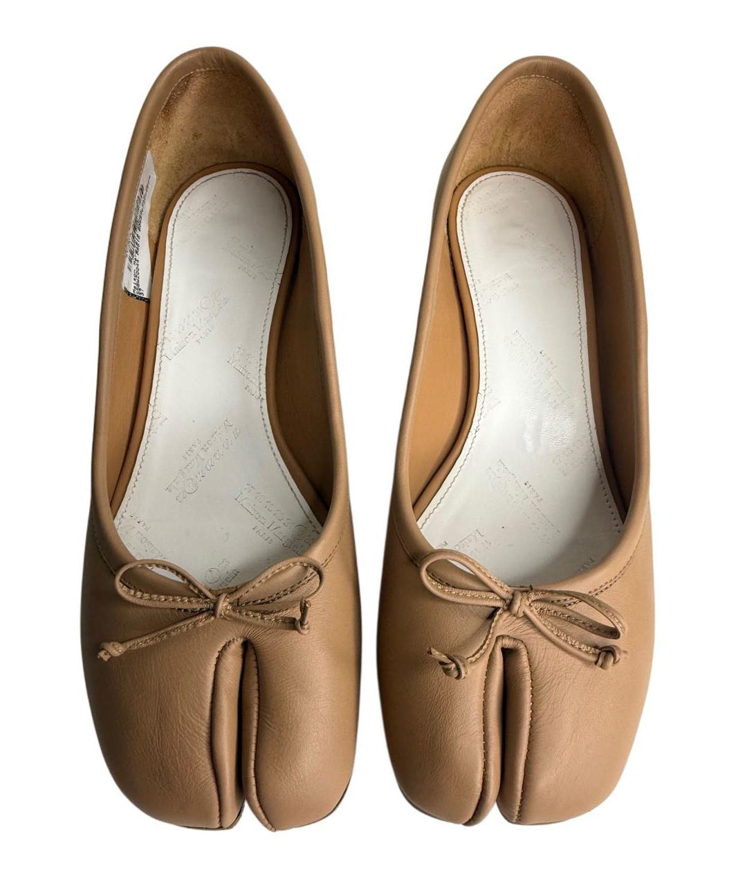 MAISON MARGIELA Бежевые кожаные туфли, фото 3